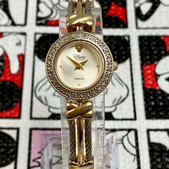 Vintage Disney Time Works Diamond Accented Bezel Mickey Mouse Icon Watch main image 8